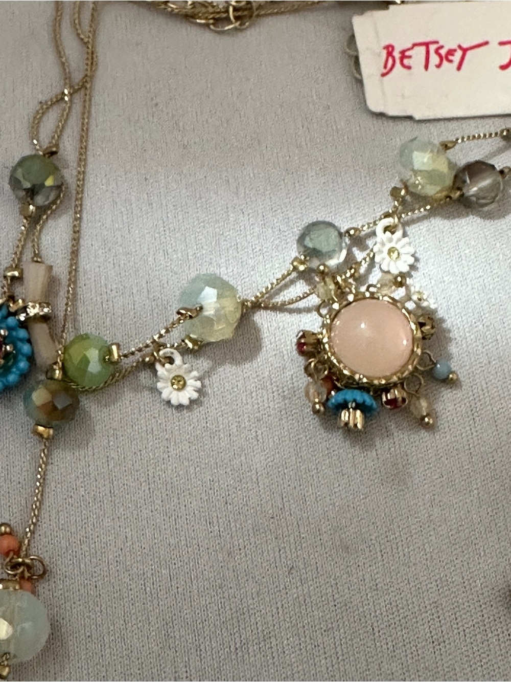 Betsey Johnson Weave and Sew Gold-Tone Multi-Strand Necklace - Picture 4 of 6